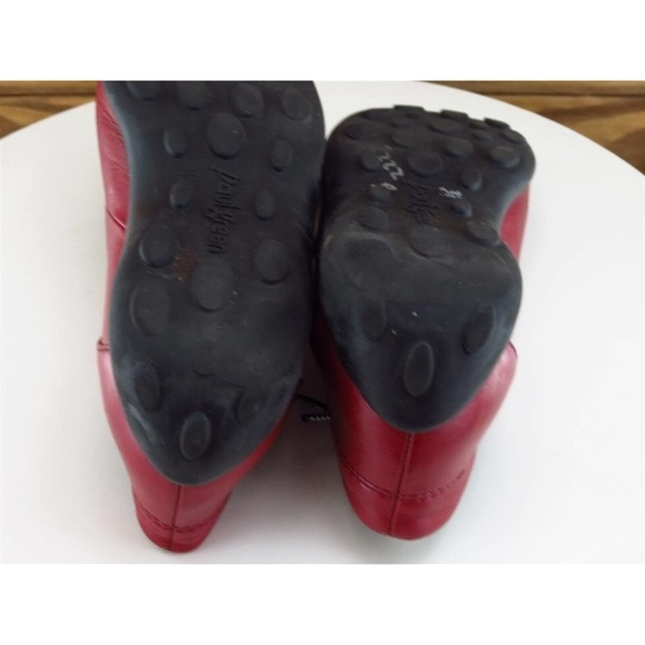 Paul Green Size 6 Loafer Red Leather Medium Drawstring Women - Picture 10 of 11